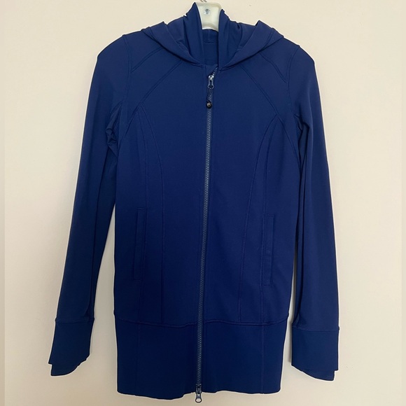 lululemon athletica Jackets & Blazers - Lululemon navy blue hooded Long Jacket